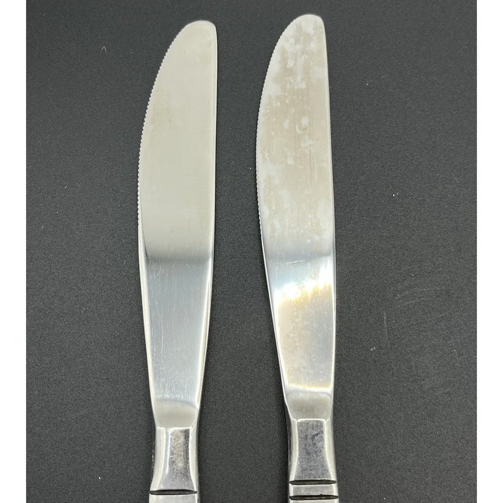 Set Of 7 Ekco‎ Eterna Montalo MCM Stainless Steel Flatware Dinner Knives Japan
